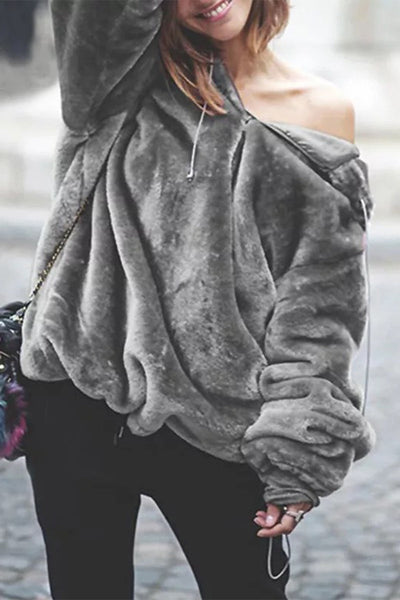 Casual Solid Patchwork Hooded Collar Outerwear