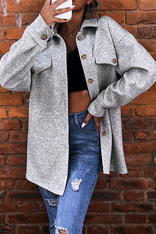 Casual Work Solid Patchwork Buttons POLO collar Outerwear