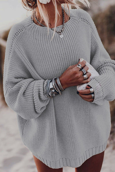 Casual Street Solid Color O Neck Sweaters(6 Colors)