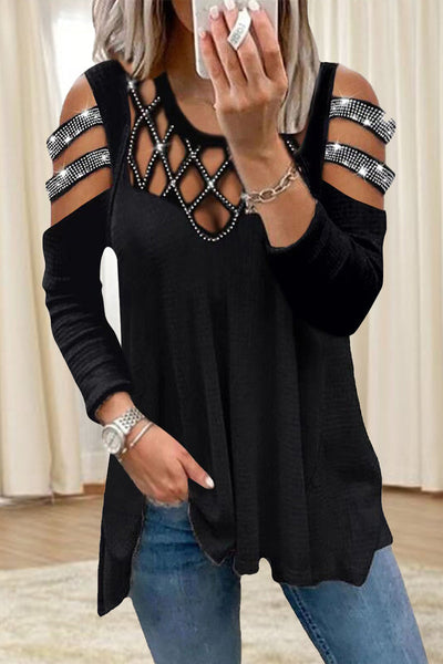 Casual Solid Patchwork Hot Drill O Neck Tops