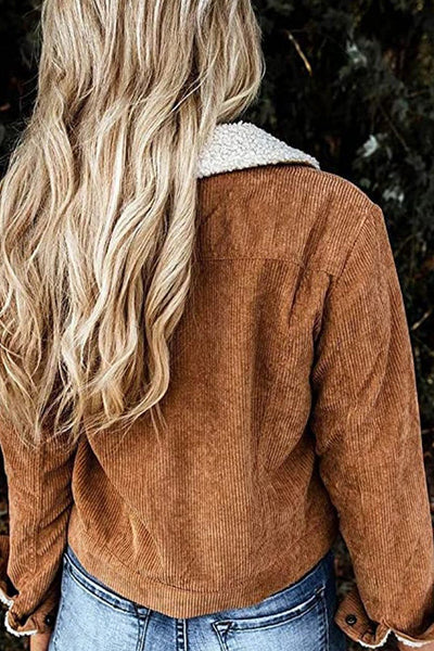 Solid Patchwork Turndown Collar Outerwear(3 Colors)