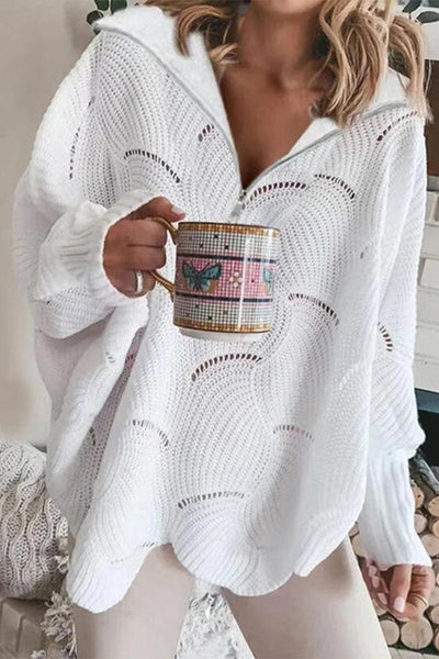 Casual Street Solid Zipper V Neck Tops