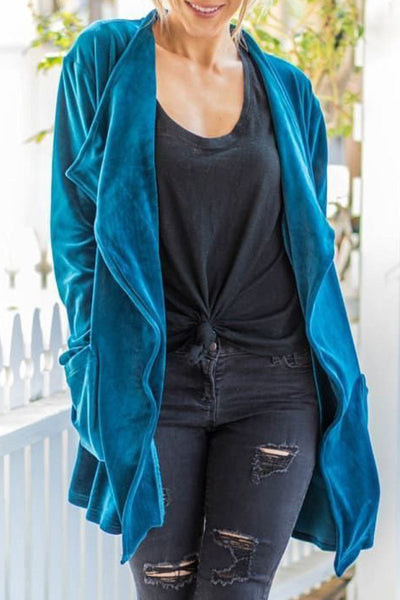 Casual Street Solid Solid Color Turn-back Collar Outerwear