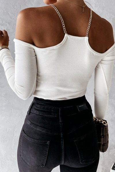 Sexy Solid Chains Halter Tops