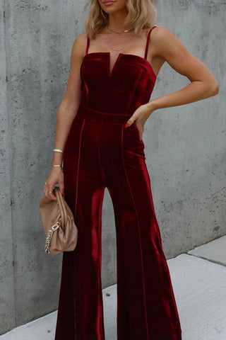 Sexy Elegant Solid Solid Color Spaghetti Strap Regular Jumpsuits