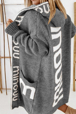 Casual Street Print Patchwork Hooded Collar Outerwear