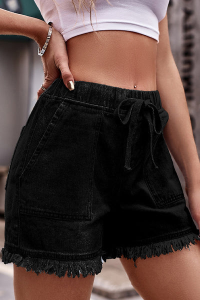 Casual Street Solid Pocket Frenulum Straight Mid Waist Solid Color Bottoms