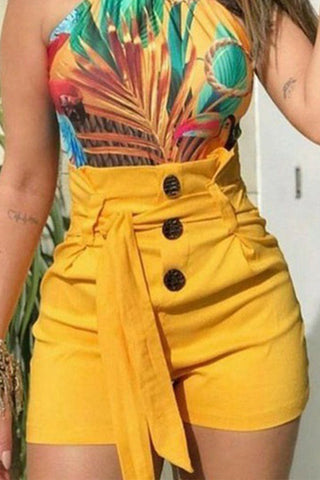 Casual Street Solid Buckle With Belt Regular Wide Leg Solid Color Bottoms