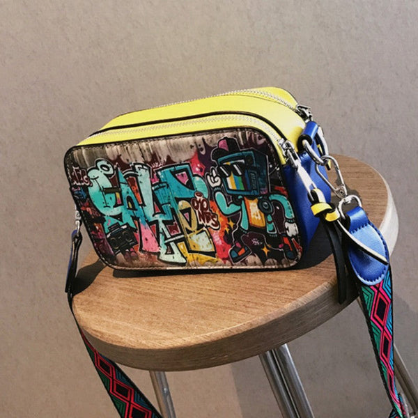 Casual Graffiti Patchwork Bags