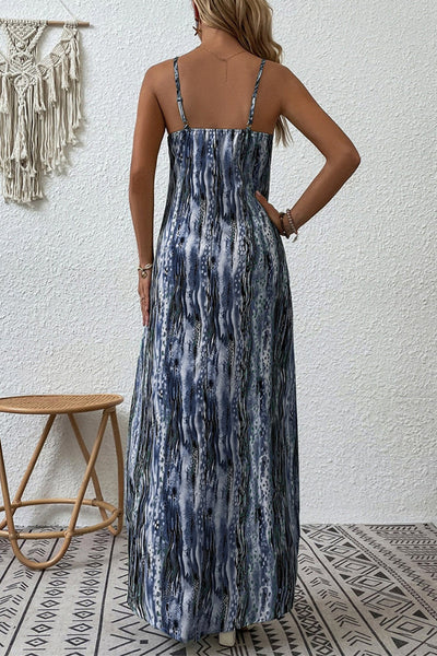 Casual College Print Patchwork O Neck Sling Dress Dresses