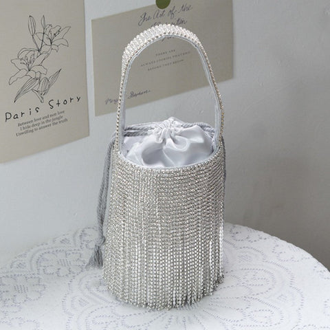 Casual Daily Party Patchwork Rhinestone Tassel Bags