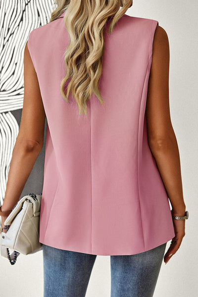 Casual Solid Buttons Turn-back Collar Tops