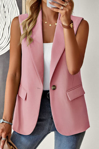 Casual Solid Buttons Turn-back Collar Tops