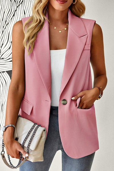Casual Solid Buttons Turn-back Collar Tops