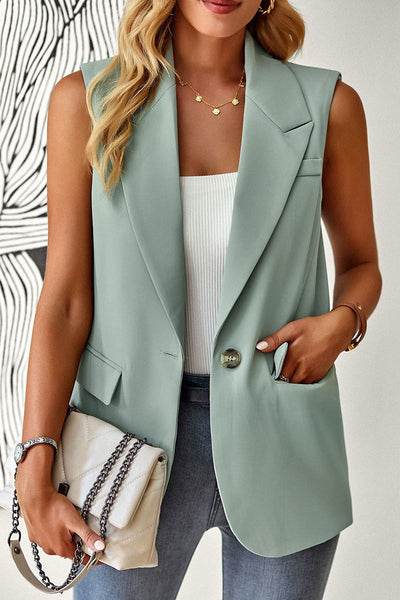 Casual Solid Buttons Turn-back Collar Tops