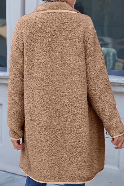 Casual Solid Patchwork Turndown Collar Outerwear