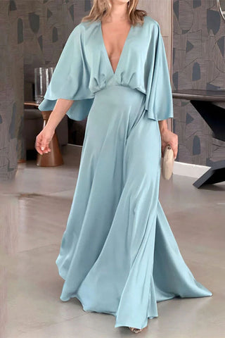 Elegant Simplicity Solid V Neck A Line Dresses