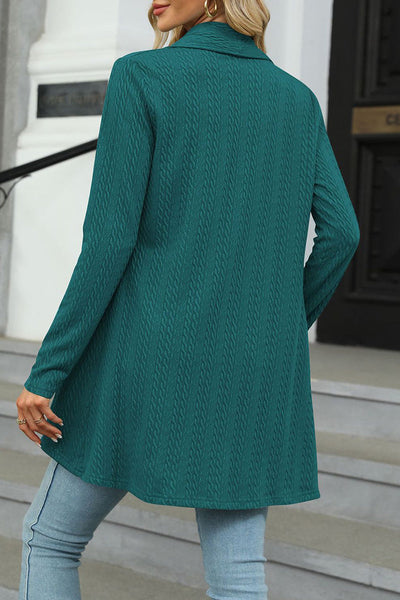 Casual Solid Asymmetrical Turndown Collar Tops