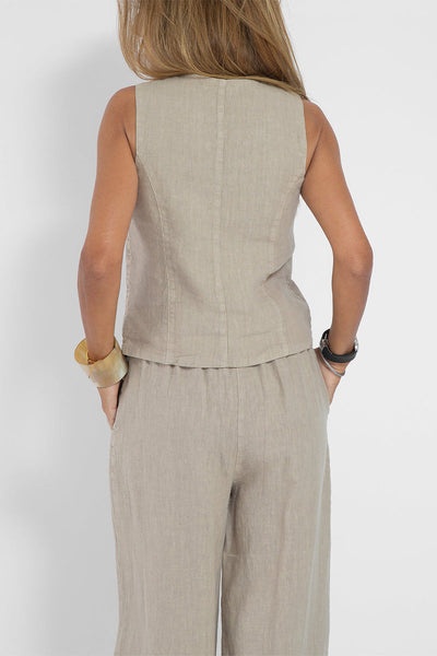 Casual Solid Beading V Neck Sleeveless Two Pieces