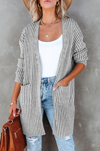 Casual Daily Solid Pocket Cardigan Collar Tops
