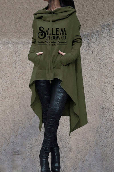 Fashion Print Irregular Long Sleeve Sweatshirt