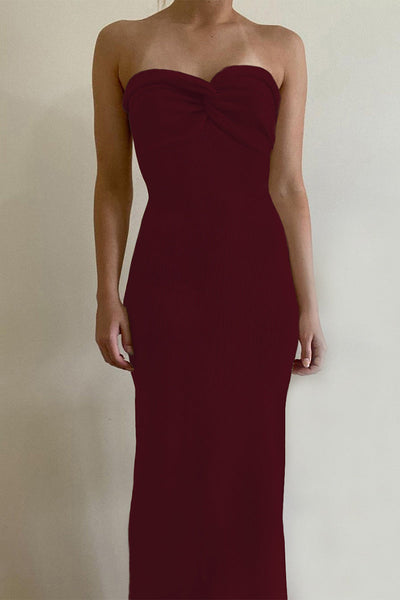 Sexy Solid Asymmetrical Strapless One Step Skirt Dresses
