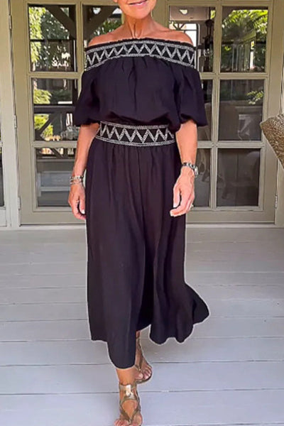 Elegant Solid Patchwork Off the Shoulder Loose Jumpsuits