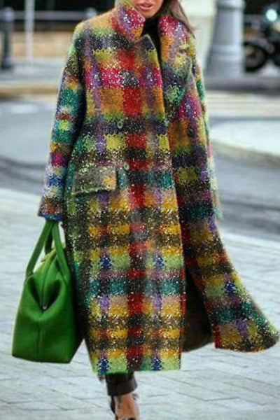 Casual Street Geometric Printing Turndown Collar Outerwear