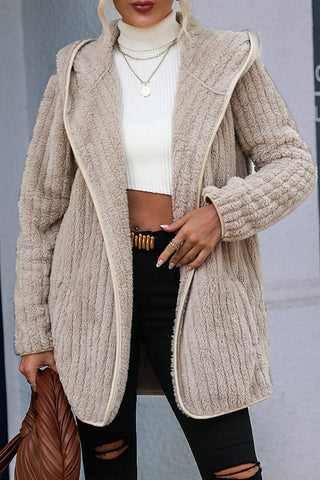 Casual Street Solid Patchwork Draw String Hooded Collar Outerwear