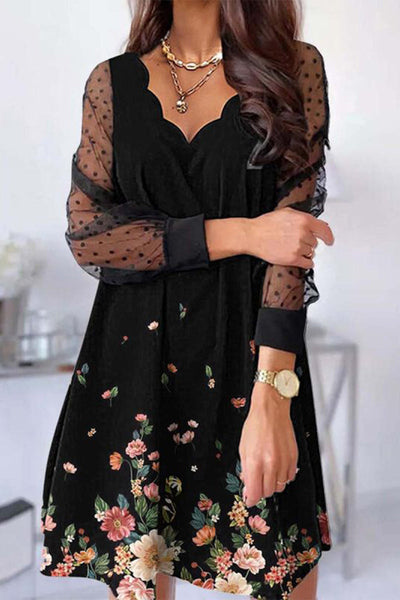 Sweet Elegant Floral Lace V Neck A Line Dresses(5 Colors)