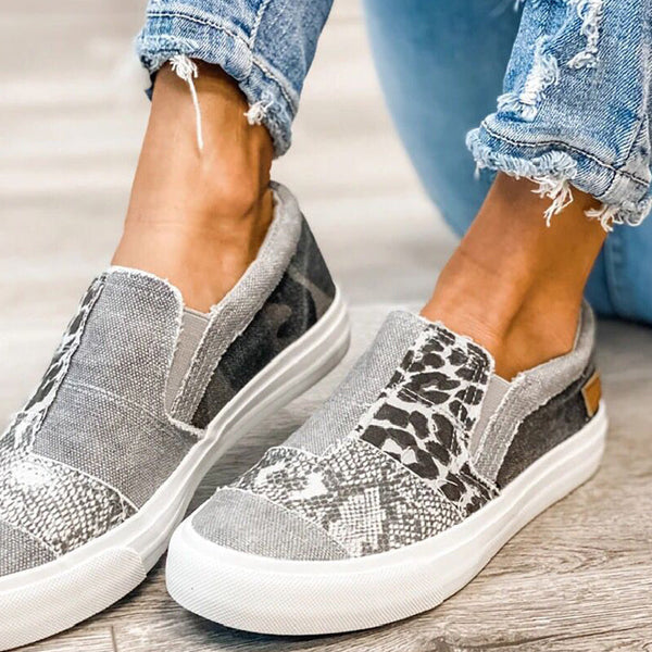 Casual Daily Patchwork Printing Round Comfortable Out Door Flats Shoes