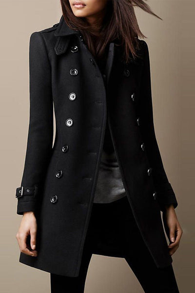 Casual Solid Buttons Mandarin Collar Outerwear