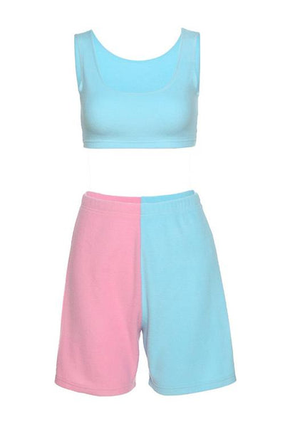 Color Block Tank Shorts Set