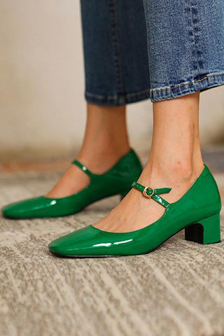 Square Toe Heeled Mary Janes - girlyrose.com