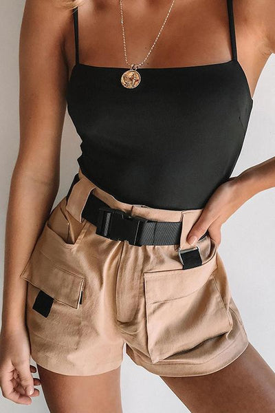 Pockets Cargo Shorts With Belt