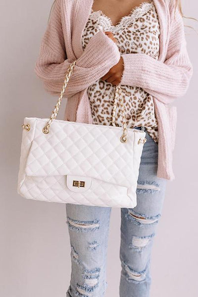 Paris Premier Quilted Tote Bag - girlyrose.com