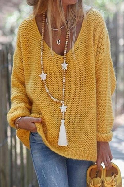 V Neck Loose Sweater