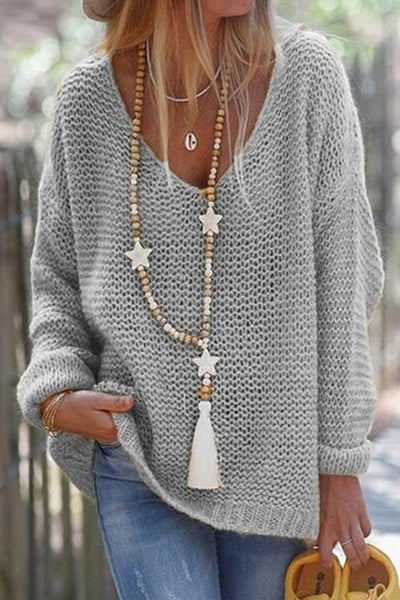 V Neck Loose Sweater