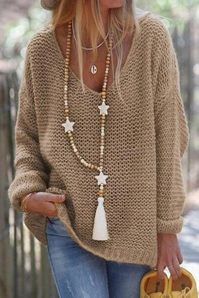 V Neck Loose Sweater