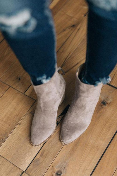 Suede Zipper Ankle Boots - girlyrose.com