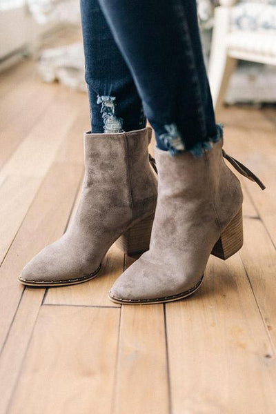 Suede Zipper Ankle Boots - girlyrose.com