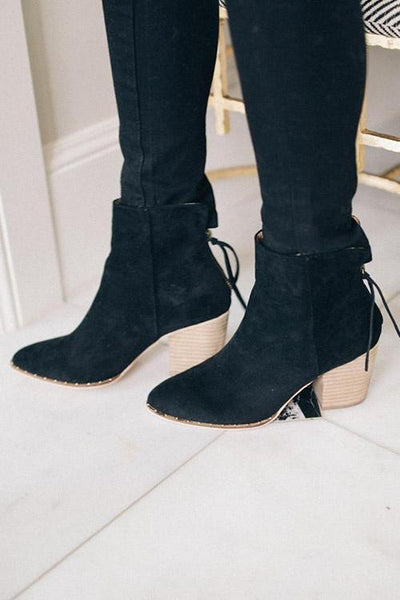 Suede Zipper Ankle Boots - girlyrose.com