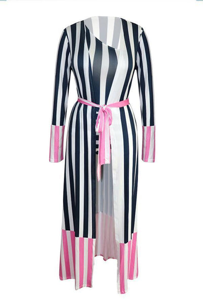 Stripe Color Block One-piece Swimwears - girlyrose.com