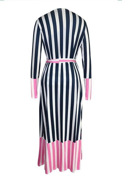 Stripe Color Block One-piece Swimwears - girlyrose.com