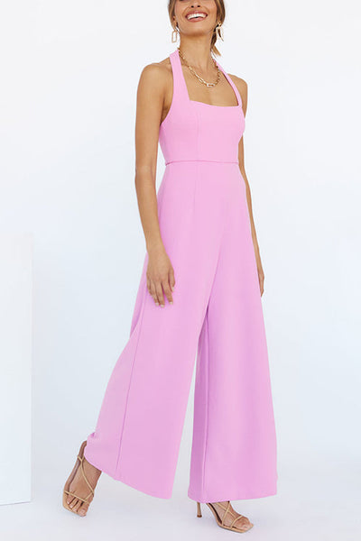 Halter Neck Wide Leg Jumpsuits