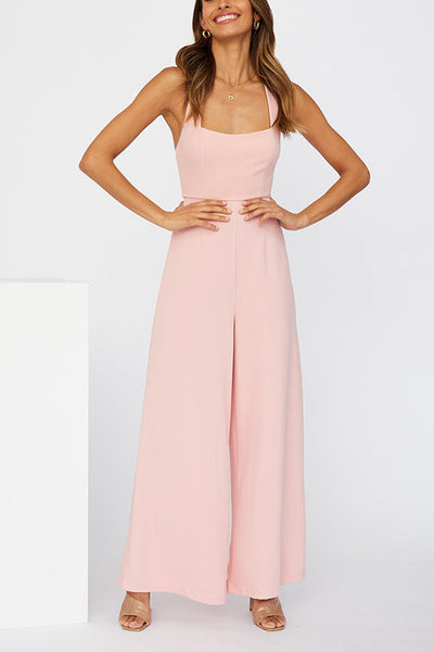 Halter Neck Wide Leg Jumpsuits