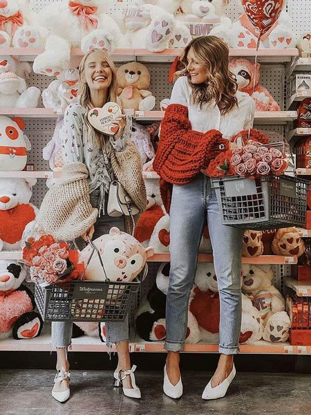 Fashion Knitting Solid Color Long Puff Sleeves Sweater