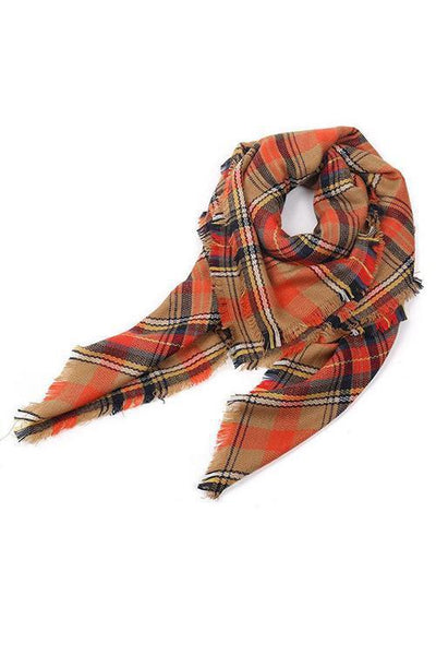 Plaid Shawl Scarf - girlyrose.com