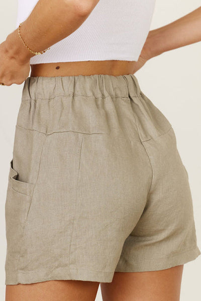 Drawstring Waist Pockets Shorts