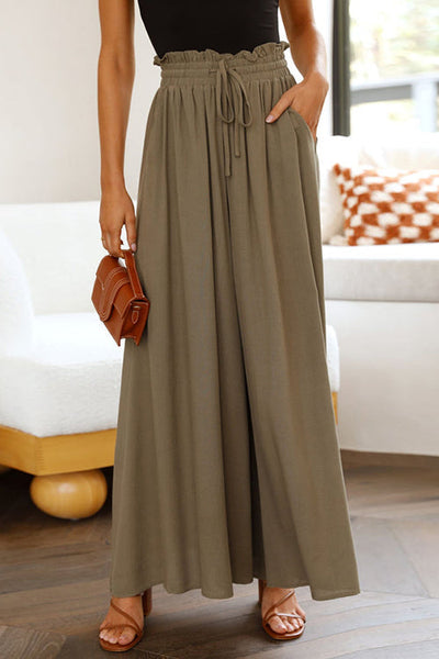 Drawstring Wide Leg Pants